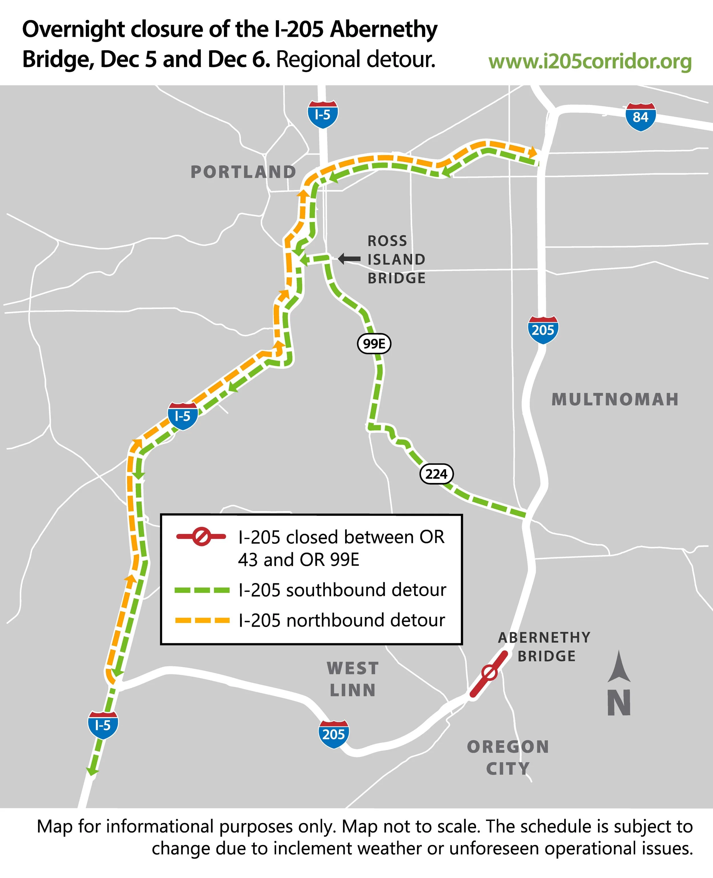 Construction updates — I-205 Improvements Project